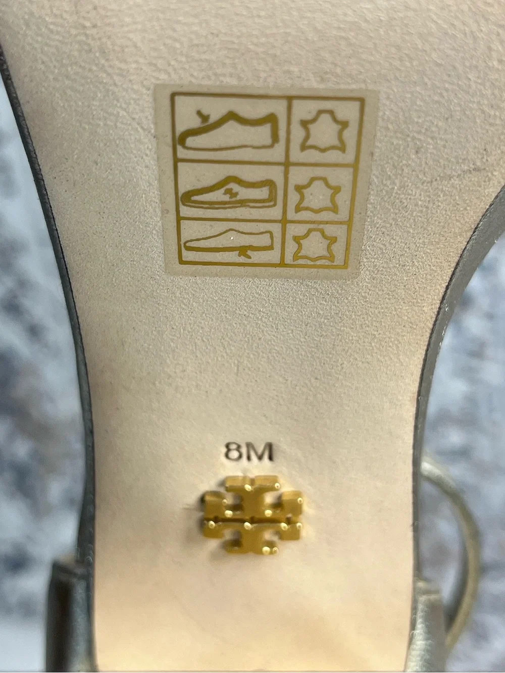 Tory Burch Metallic Gold Platform Sandals w/a Chunky Block Heel